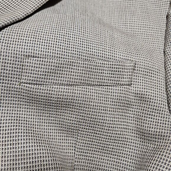 Calvin Klein Tweed Sport Coat Blazer Designer Wool Peak 46R Brown Suit Jacket - Picture 6 of 11